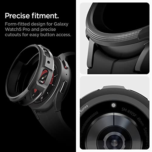 Spigen Liquid Air Armor Designed for Samsung Galaxy Watch 5 Pro Case 45mm (2022) - Matte Black