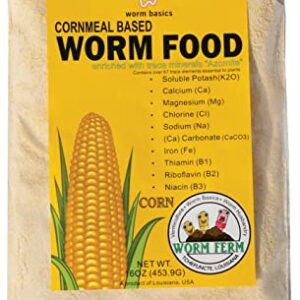 Worm Basics 1lb Cornmeal Worm Food w/Azomite Trace Minerals by The Worm Ferm