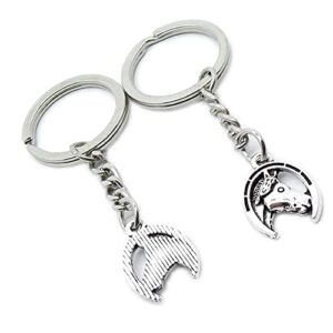 10 pieces keychain keyring door car key chain ring tag charms supplies lp7t3o horseshoe horse hoof head