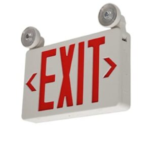 Exit Signs with 2 LED Adjustable Emergency Exit Lights and Backup Battery, Dual Voltage 120v / 277v AC LED 1 Watt Lamps