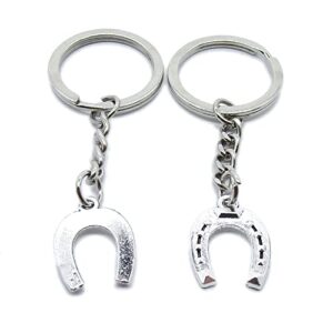 5 pieces keychain keyring door car key chain ring tag charms supplies ki7u7f horseshoe horse hoof