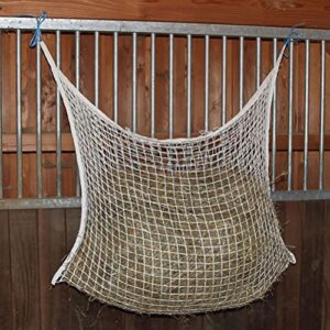 Happyyami Rabbit Hay Mesh Organizer Bags Slow Feed Hay Net Horse Feeder Full Day Hay Net Slow Feed Bag Hay Storage Pouch with Hanging Ropes for Horse Livestock 90x80cm Outdoor Products Bunny Supplies