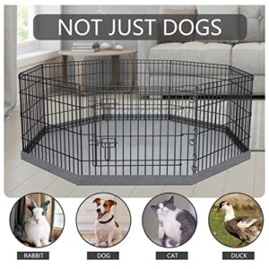 PETIME Foldable Metal Dog Exercise Pen/Pet Puppy Playpen Kennels Yard Fence Indoor/Outdoor 8 Panel 24" W x 24" H with Top Cover/Bottom Pad (with Bottom pad, 8 Panels 24" H)