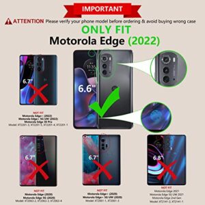 FNTCASE for Motorola Moto Edge 2022 Case: Drop Proof Protection Cover with Kickstand | Matte Textured Shockproof TPU | Military Grade Protective Sturdy 5G Phone Case - Blue(Not for Edge 2021)