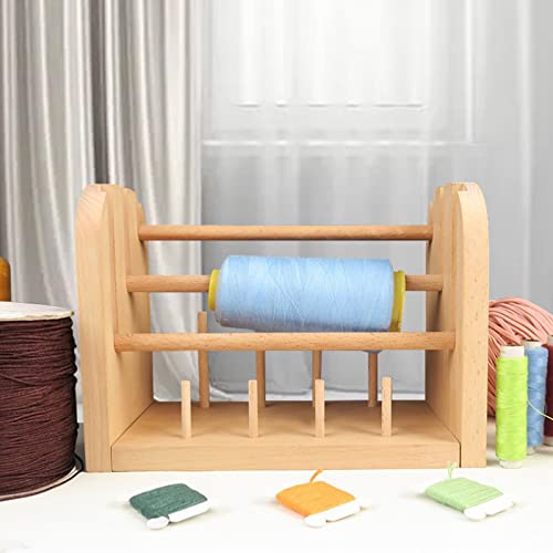 PhantomSky Wooden Spinning Yarn, Thread Holder/Thread Rack Multifunctional with 11 Vertical Spindles - for Sewing, Quilting, Embroidery, Hair-braiding, DIY Making