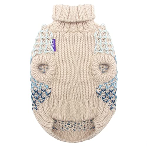 cyeollo Medium Dog Sweater Turtleneck Knitted Dog Sweaters Soft Knitwear Gradient Color Warm Winter Dog Clothes Pet Apparel for Dogs