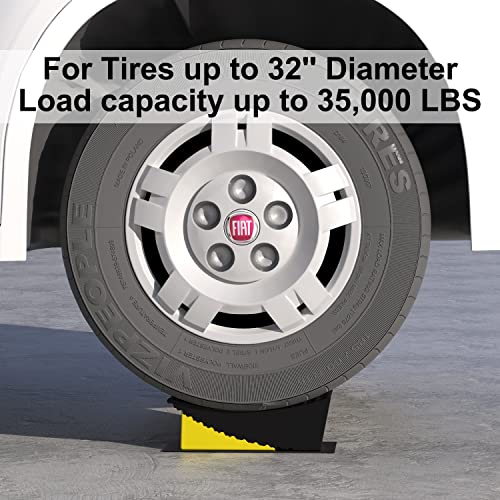 Joric RV Leveling Blocks 2 Pack Wheel Chocks RV Leveling System RV Camper Accessories for Travel Trailers with Rubber Grip Mats and Carry Bag,Can Withstand Campervans Weighing up to 50,000 lbs, Yellow