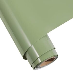 gatichetta heat transfer vinyl roll, khaki green iron on htv 12" x 6ft, smooth pu htv for t-shirts, fabris, diy designs