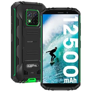oukitel 12500mah battery rugged phone wp18 pro, 5.93''hd+ screen 4gb+ 64gb android 12 rugged smartphone unlocked, ip68 waterproof 4g lte dual cellphones, gsm t-mobile cell phone, gps/otg/nfc