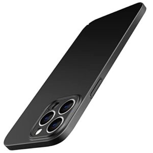 jetech upgraded slim (0.85 mm thin) case for iphone 13 pro 6.1-inch, camera lens cover full protection, slim fit ultra thin lightweight matte hard pc, support wireless charging (black)