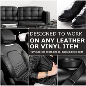 SEISSO Black Leather Recoloring Balm, Black Leather Repair Kit for Car Seats, Leather Repair Cream Kit- Leather Restorer Scratch, Faded, Scuffed, Leather Dye for Couches, Car Seats, Shoes