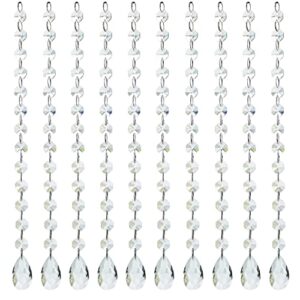 1ft 10pcs teardrop crystals garland,crystal teardrop chandelier replacement,hanging glass crystals for chandelier,wedding decor,crystal christmas tree decorations(clear)