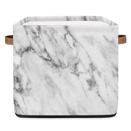 AUUXVA Storage Cube Bin Abstract Line Marble Texture Large Storage Cube Basket 13×13In, Collapsible Storage Bin With Handles, Fabric Storage Box For Closet Shelves Nursery Toys Home Organization