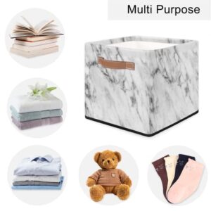 AUUXVA Storage Cube Bin Abstract Line Marble Texture Large Storage Cube Basket 13×13In, Collapsible Storage Bin With Handles, Fabric Storage Box For Closet Shelves Nursery Toys Home Organization