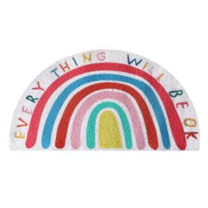 Prettybuy Semi-Circle Rainbow Doormat Cute Rugs Indoor and Outdoor Mats Non-Slip Rugs Doorway Mat Welcome Mats Area Rugs for Living Room Bedroom Bathroom,31.5in*15.7in