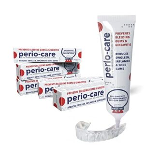perio-care gel for trays (5 tubes + trays) - 1.7% hydrogen peroxide gel - designed to treat bleeding gums, gingivitis, periodontitis, periodontal disease and gum disease