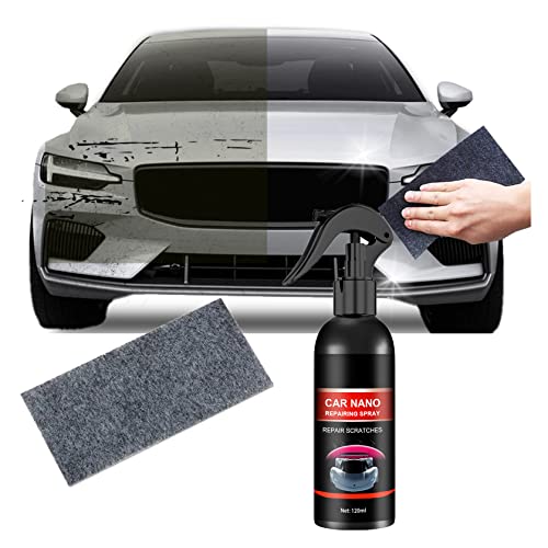 XIRUJNFD Car Scratch Repair Nano Spray, Nano Sparkle Cloth for Car Scratches, Car Nano Repairing Spray, Car Scratch Remover, Nano Car Scratch Removal Spray, Nano Spray for Cars (1Pcs 120ML)