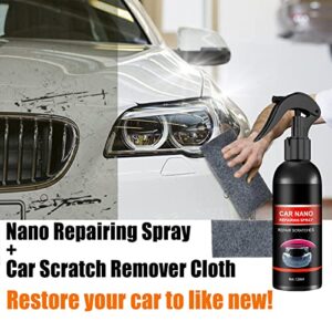 XIRUJNFD Car Scratch Repair Nano Spray, Nano Sparkle Cloth for Car Scratches, Car Nano Repairing Spray, Car Scratch Remover, Nano Car Scratch Removal Spray, Nano Spray for Cars (1Pcs 120ML)