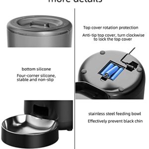 Mcacetine Automatic Cat Feeders, Auto 4L Timed Cat Dog Feeder Pet Dry Food Dispenser Smart cat Dog Feeder with Stainless Steel Bowl for Small Medium Pets