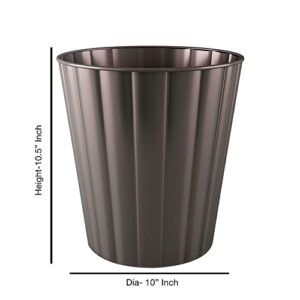 nu steel Round Metal Small 2.5 Gallon Recycle Trash Can Wastebasket, Garbage Container Bin for Bathrooms, Kitchen, Bedroom, Home Office - Durable Stainless Steel - Oil Rubbed Bronze Finish