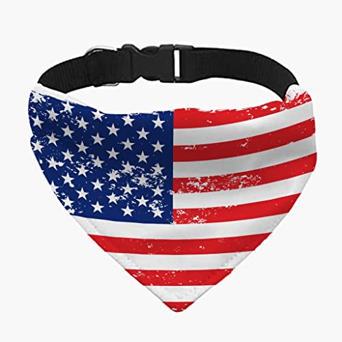 American Flag Pet Bandana Collar - USA Flag Scarf Collar - Patriot Dog Bandana (Small)