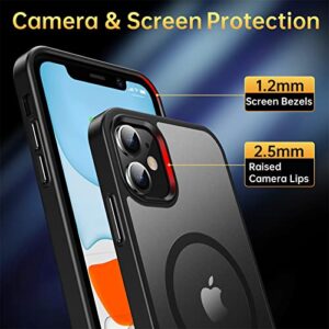 CASEQUUE for iPhone 11 Magsafe Case, [Military Drop Protection] [Skin-Friendly Touch] Strong Magnetic Shockproof Protective Slim Thin Phone Cover 6.1 inch, Black