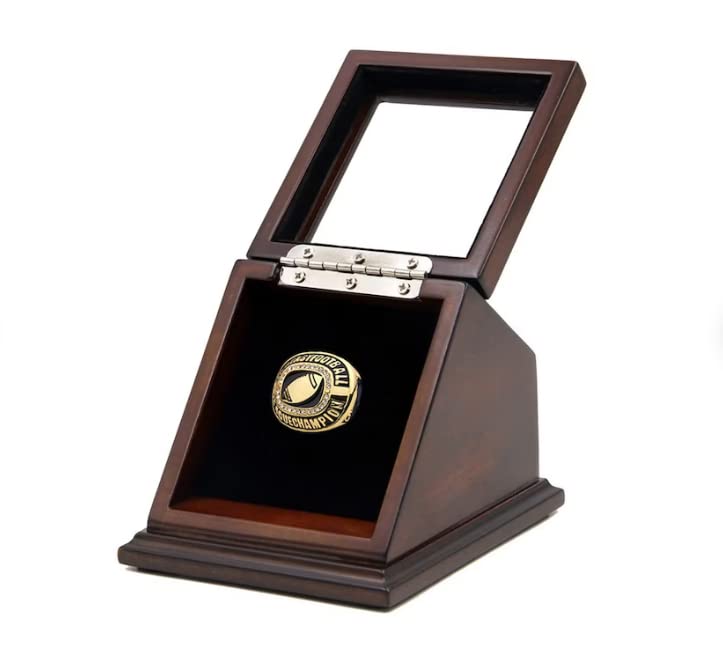 CHEZ MONETT Championship Ring Display Case Big Ring Storage Box (Espresso, 1 Slot)