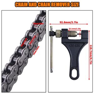 CNCMOTOK 420 Jackshaft Chain 42Link+Standard Roller Chain 90 Link+ Chain Breaker, fit for Coleman BT200X CT200U Trail 200 CT200U-EX Baja TrailMaster Warrior Heat 196cc Powersports Mini Bike Part