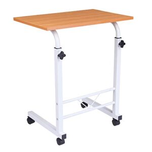 LOVINE Standing Desk Adjustable Height, Stand Up Desk with Cup Holder, Portable Laptop Desk, Mobile Standing Desk, Small Computer Desk, Bedside Table, 23.62'' x 15.75''