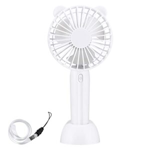 milprox mini handheld fan, updated light portable personal hand fan battery operated usb rechargeable 3 speed cute fan desk table fan for kids girls woman home office outdoor travel-white new