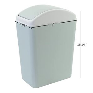 Bringer 4.5 Gallon Kitchen Swing Top Trash Can, Plastic Garbage Can with Swing Lid, Blue