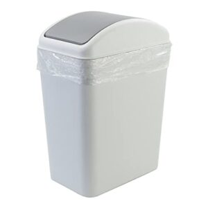 bringer 4.5 gallon kitchen garbage can with swing lid, plastic swing top trash can, gray