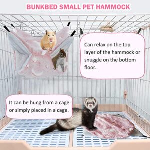 Guinea Pig Hanging Tunnel Hammocks - HOMEYA 2 PCS Luminous Small Animal Pet Hideout Bunkbed Cage Cave Toys for Hamster Squirrel Ferret Hedgehog Chinchilla - Cage Accessories