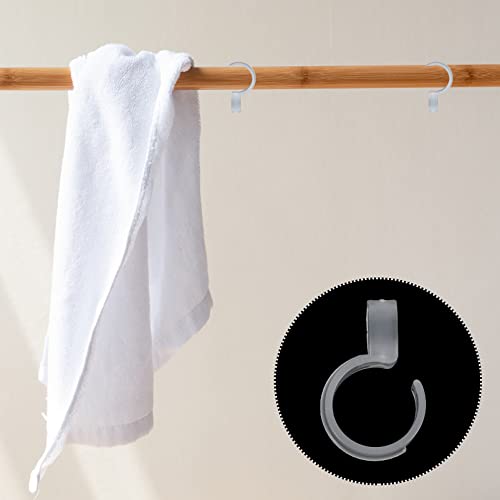 ULTECHNOVO 100 Pcs Windproof Hook Clothes Hanger Buckle Hook Clips Plastic Cloth Hanger Buckles Closet Rod Hooks for Home Workshop Bathroom White