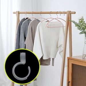 ULTECHNOVO 100 Pcs Windproof Hook Clothes Hanger Buckle Hook Clips Plastic Cloth Hanger Buckles Closet Rod Hooks for Home Workshop Bathroom White