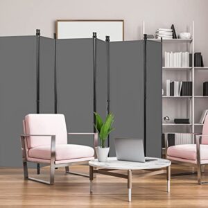 Room Divider Folding Privacy Screen, 8 Panel 5.6 ft Tall Extra Wide Partition Foldable Panel Wall Divider (Grey)