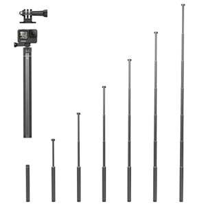 63inch extension selfie stick for insta360 for gopro 11 10 9 8 7, insta insta360 one x2 x one r evo action cameras, smartphone gimbal extension pole for sports cam, black