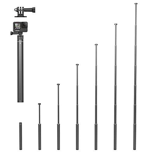 63inch Extension Selfie Stick for INSTA360 for GoPro 11 10 9 8 7, Insta Insta360 One X2 X One R EVO Action Cameras, Smartphone Gimbal Extension Pole for Sports Cam, Black