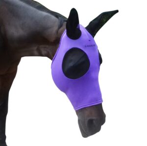 super comfort horse fly mask elasticity fly mask with ears uv protection for horse(xl,purple)