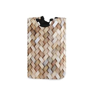 kigai 3d print wicker rattan laundry hamper large waterproof with handle laundry baskets foldable lightweight durable store basket for bathroom bedroom