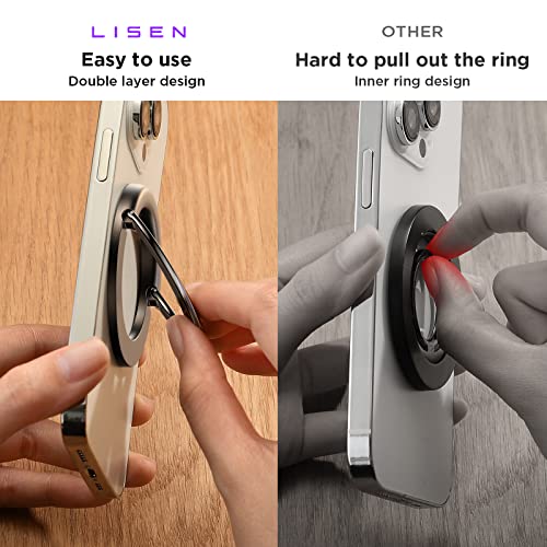 Compatible for Magsafe Ring Holder Grip Magnetic Phone Ring Holder Cell Phone Grip for Back of Phone Gripper Loop Finger Holder Adjustable Kickstand for iPhone 13 12 14 14Plus 14 Pro Max MagSafe Case