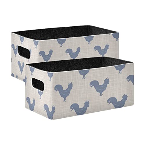 Rooster Storage Basket Felt Storage Bin Collapsible Shelves Basket Empty Gift Baskets Organizer for Pet Supplies Magazine