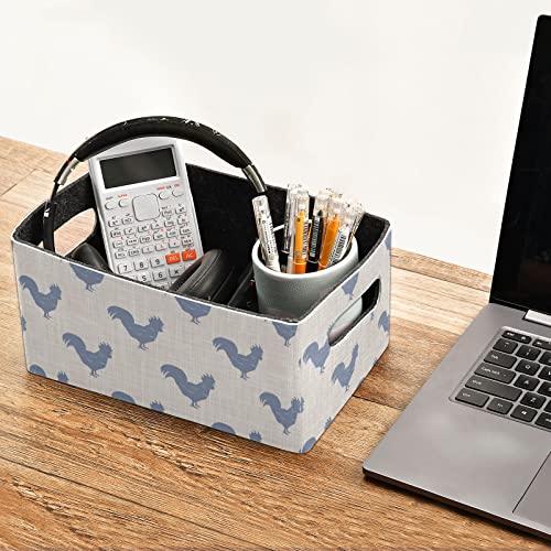 Rooster Storage Basket Felt Storage Bin Collapsible Shelves Basket Empty Gift Baskets Organizer for Pet Supplies Magazine