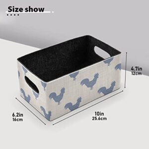 Rooster Storage Basket Felt Storage Bin Collapsible Shelves Basket Empty Gift Baskets Organizer for Pet Supplies Magazine