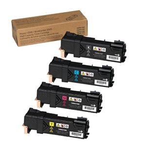 phaser 6500 workcentre 6515 remanufactured high capacity toner cartridge black cyan magenta yellow replacement for xerox 106r01597 106r01594 106r01595 106r01596.