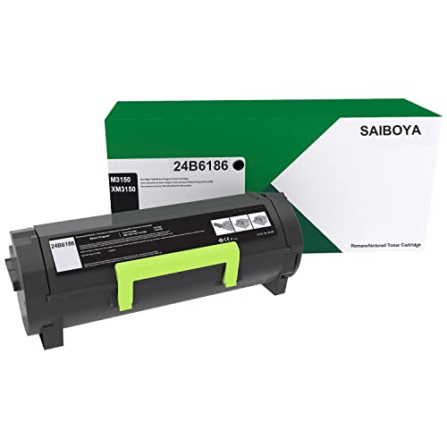 SAIBOYA Remanufactured M3150 Toner Cartridge Black (24B6186) Compatible for Lexmark M3150 XM3150 XM3150h Printers.16000 Pages