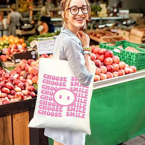 Canvas Tote Bag with Zipper Handles for Women Teacher Bridesmaid Birthday Wedding Mother Ladies Shopping Gift Bags