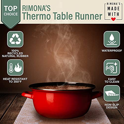 RIMONA'S Thermo Heat Resistant Table Runner and Trivet for Hot Dishes - Waterproof Hot Plates to Protect Table and Countertop - Kitchen & Dining 350F Heat Protector 40" - The Everyday Jute Lace