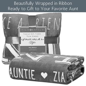 FILO ESTILO Mom and Aunt Fleece Package - Two Quality 320gsm Fleece Blankets for Mom and Aunt, Both in Color Grey