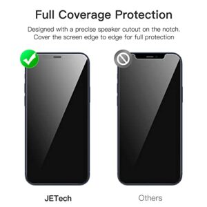JETech Full Coverage Screen Protector for iPhone 12/12 Pro 6.1-Inch, 9H Tempered Glass Film Case-Friendly, HD Clear, 3-Pack